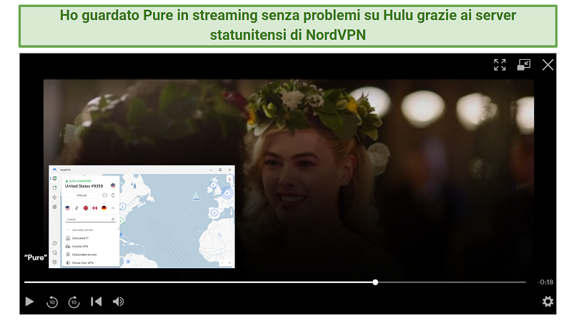 Image showing US series streaming on Hulu with NordVPN