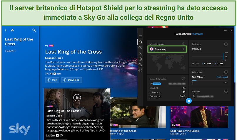 Streaming Sky Go in HD in the UK while using Hotspot Shield's UK streaming server
