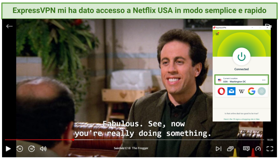 screenshot of ExprePN unblocking US Netflix
