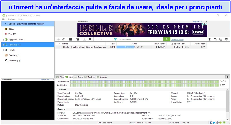 graphic showing uTorrent interface