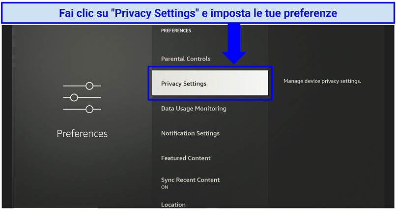 A screenshot showing Privacy Settings button that let you turn off/on both both 