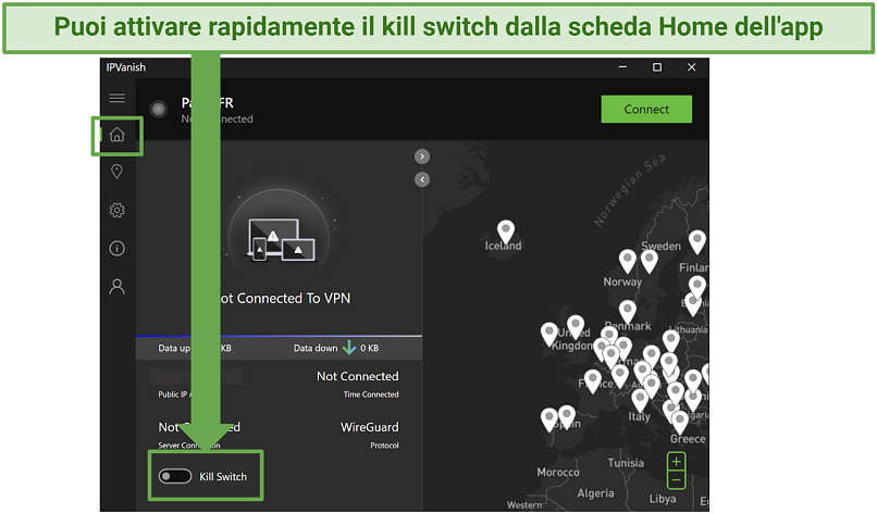 Screenshot of Kill Switch on Windows app