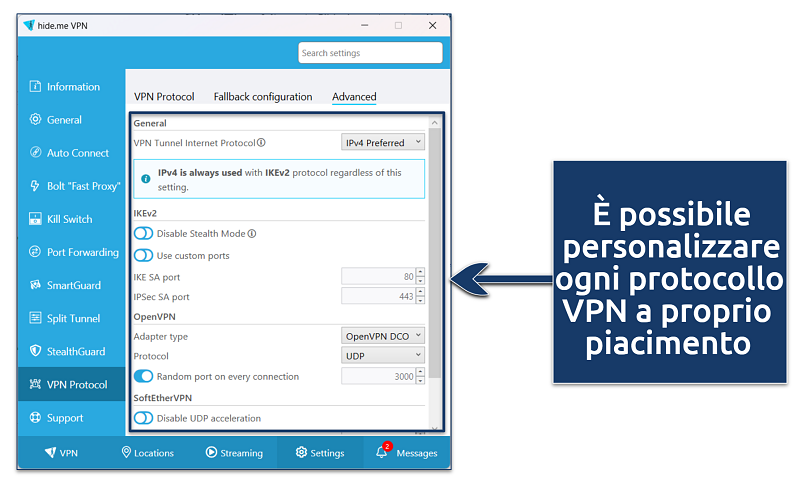 Screenshot showing how to optimize hideme VPN for Windows