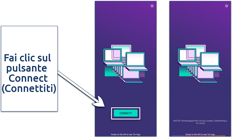 Screenshot of the Tor Browser Connect page