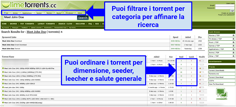 Graphic showing Limetorrentz homepage