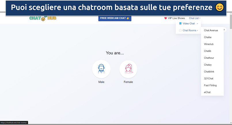 Screenshot della homepage di ChatHub