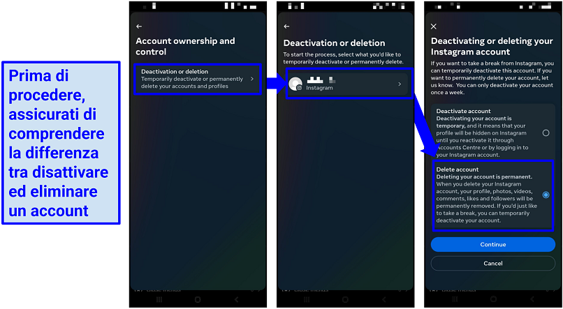 Step-by-step guide on how to delete Instagram account from Android app