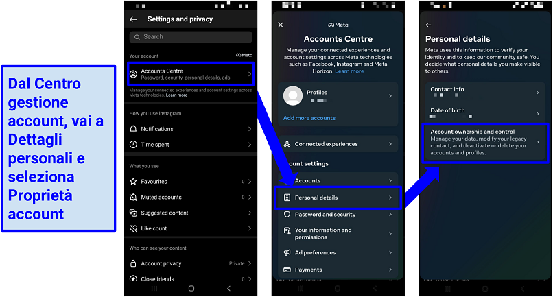 Steps to finding the option to delete or deactivate your Instagram account on Android
