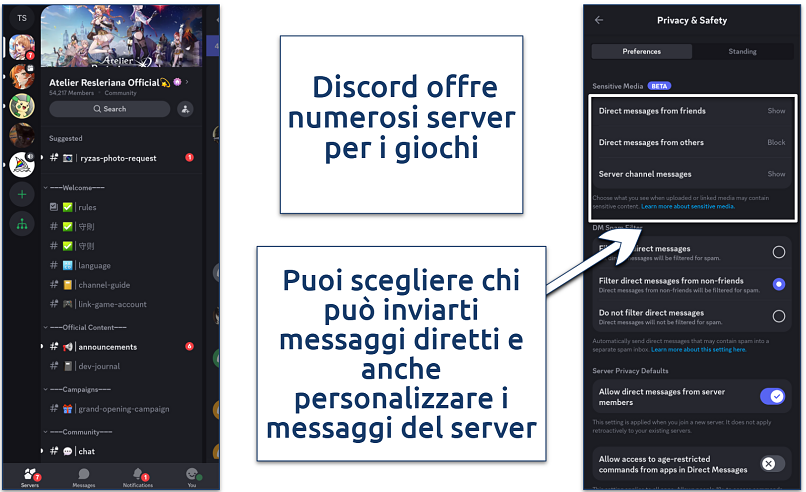 Screenshot of the Discord app