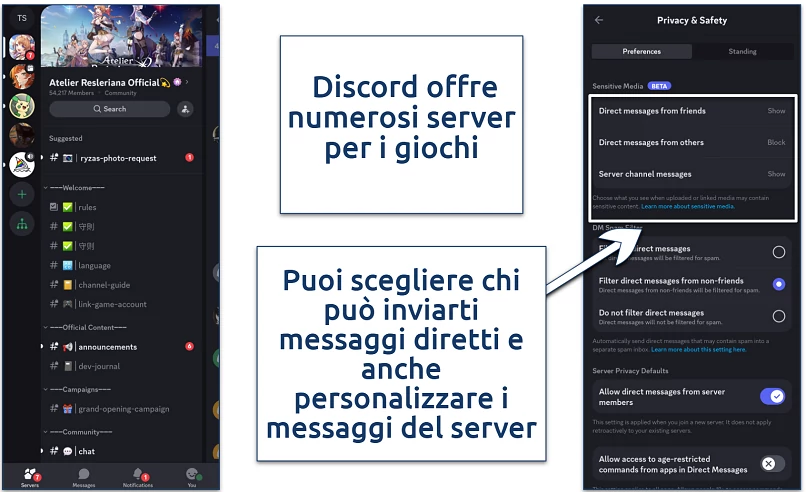 Screenshot of the Discord app