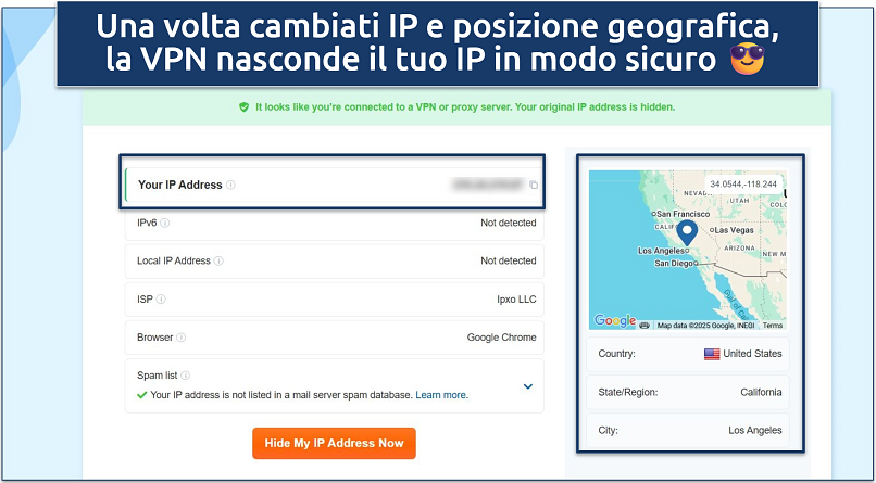 Screenshot che mostra lo strumento di controllo IP di vpnMentor